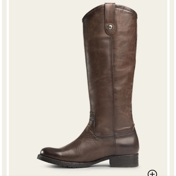 FRYE Melissa button lug tall boots in color Smoke. Size 8 - Picture 2 of 15